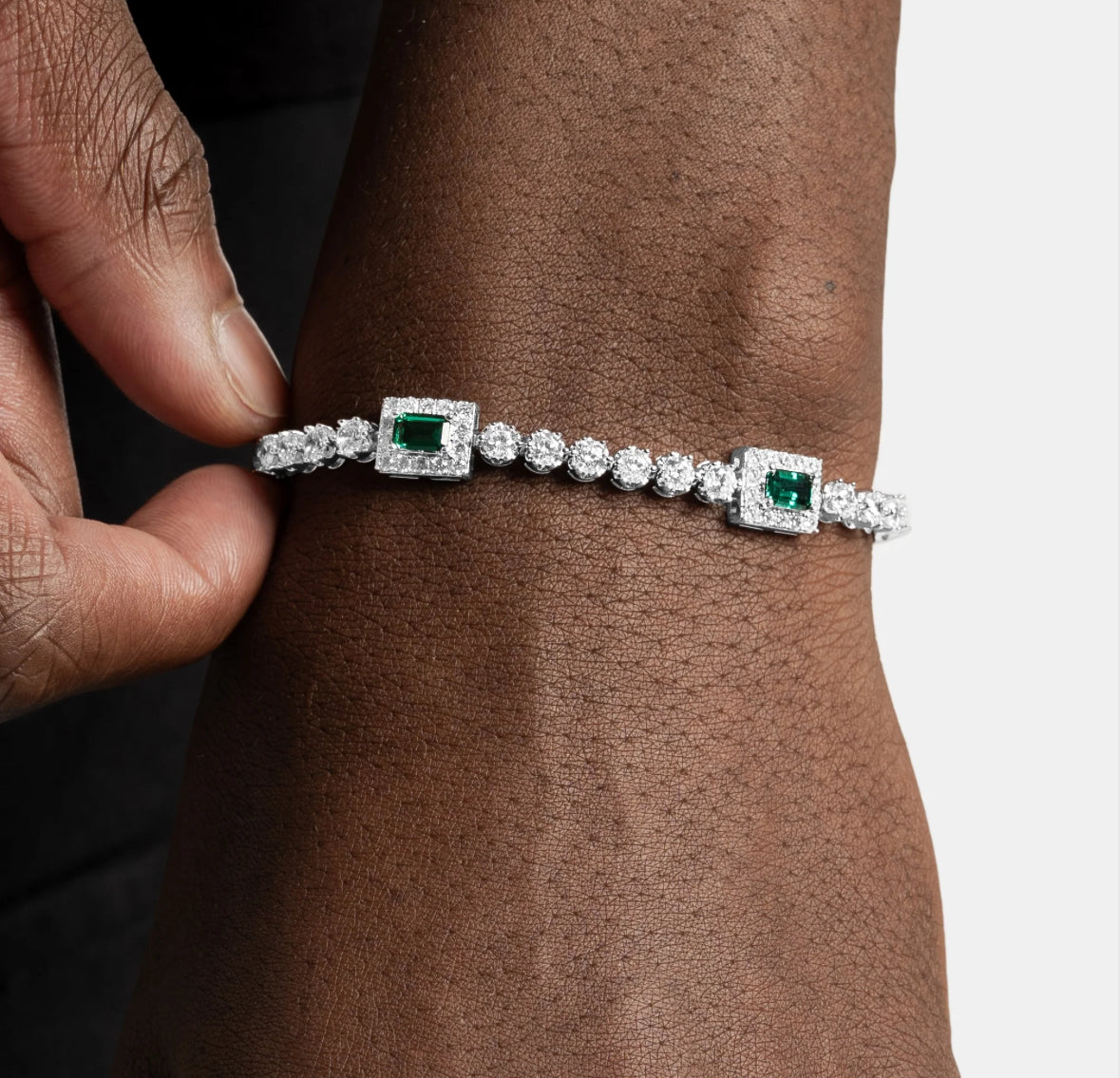 Bracelet de Tennis Micro Émeraude