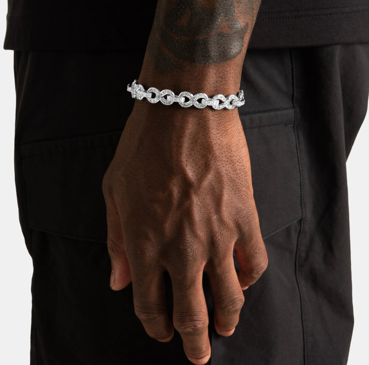Bracelet à Maillons Infinis Glacés — 10 mm